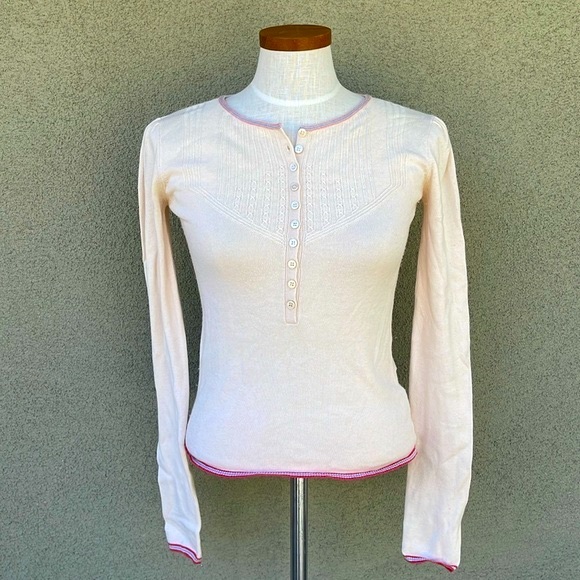 Marc Jacobs Sweaters - Marc Jacobs 2000s cream knit henley sweater